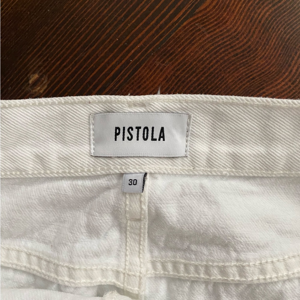 Pistola Denim Wes High Rise Barrel Jeans in Vivid White - Picture 6 of 8
